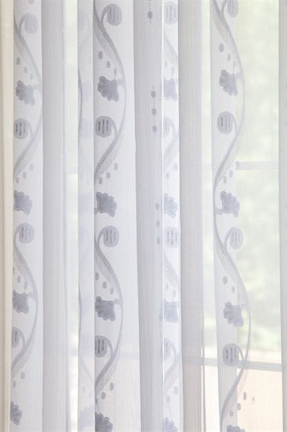 Picture of Rose and Vine Sheer Curtains - White