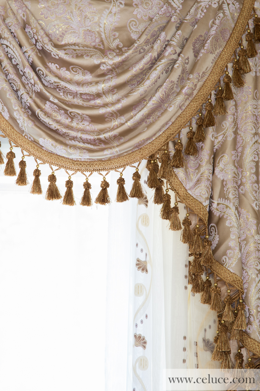 Classic Overlapping Swag Valances Curtain Drapes Gold Ivy