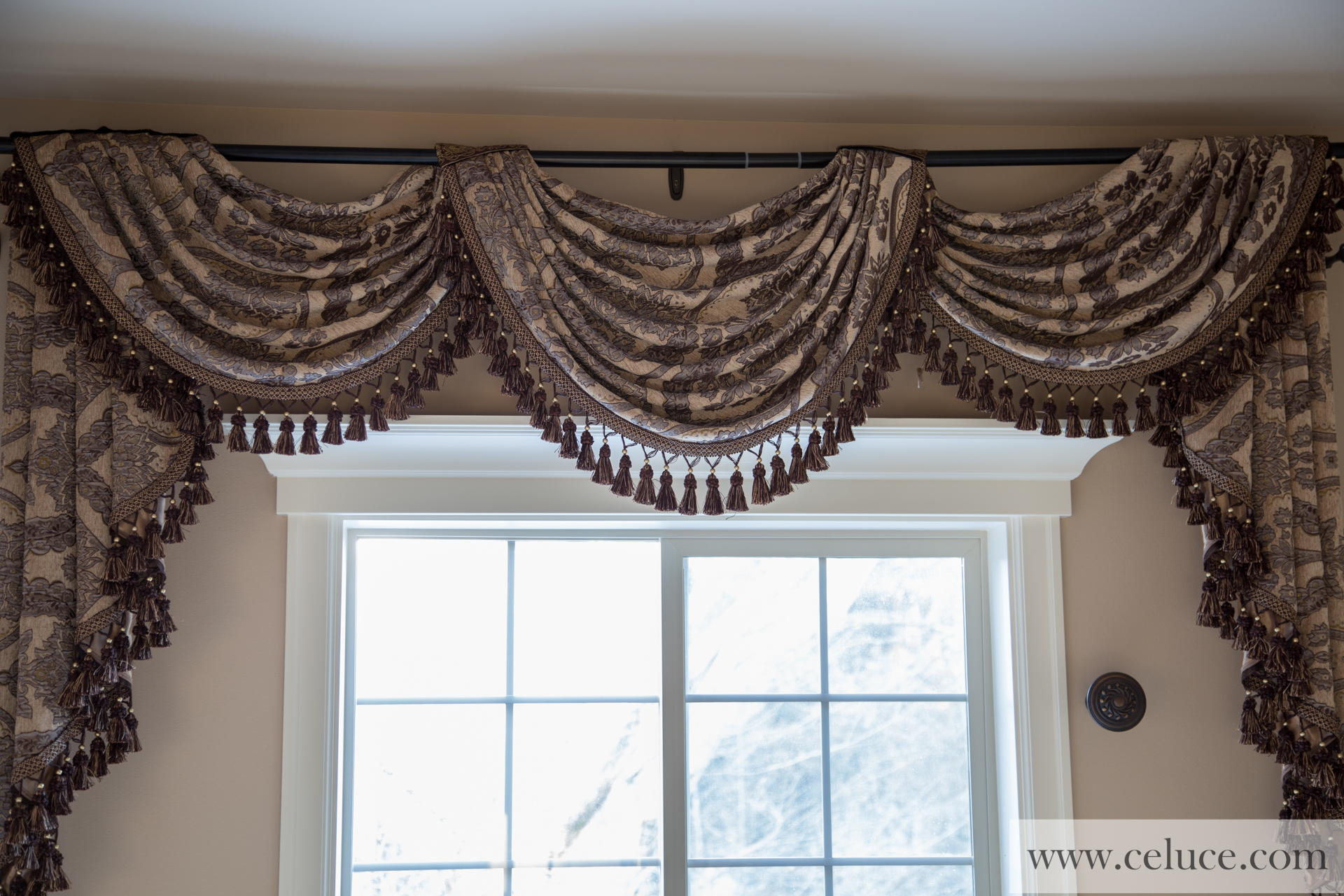 Queen Spades Pole Swag Valance Curtains