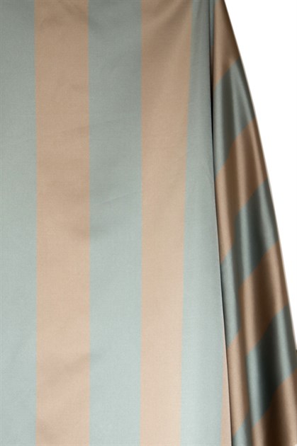 Picture of Stripe Faux Silk - Light Blue and Beige