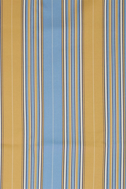 Picture of Narrow Stripe Faux Silk - Gold, Blue and Beige