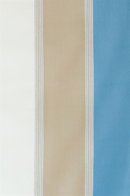 Picture of Stripe Faux Silk - Blue, Beige and White