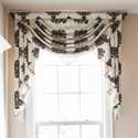 Picture of Black & White Floral Valance