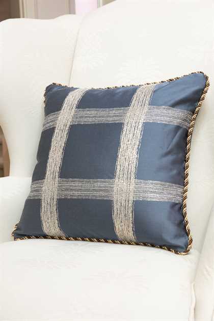Picture of Gray Blue Plaid Pillow Case